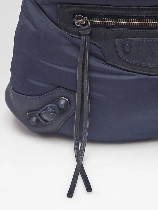 Balenciaga Navy Blue Nylon/Leather Classic Traveller Backpack Bag main image 5